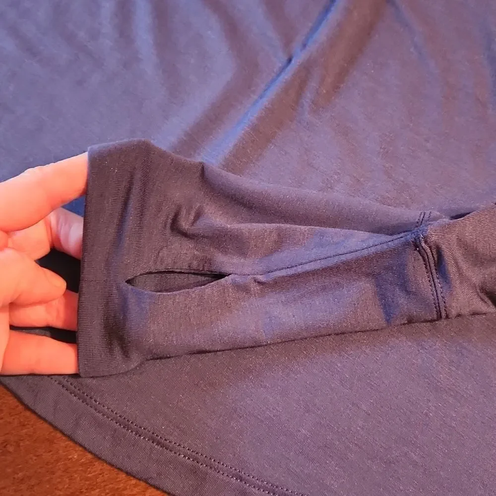 Aerie Fitted Bodycon Athletic Sporty Lightweight Long Sleeve T-Shirt, XS, Blue